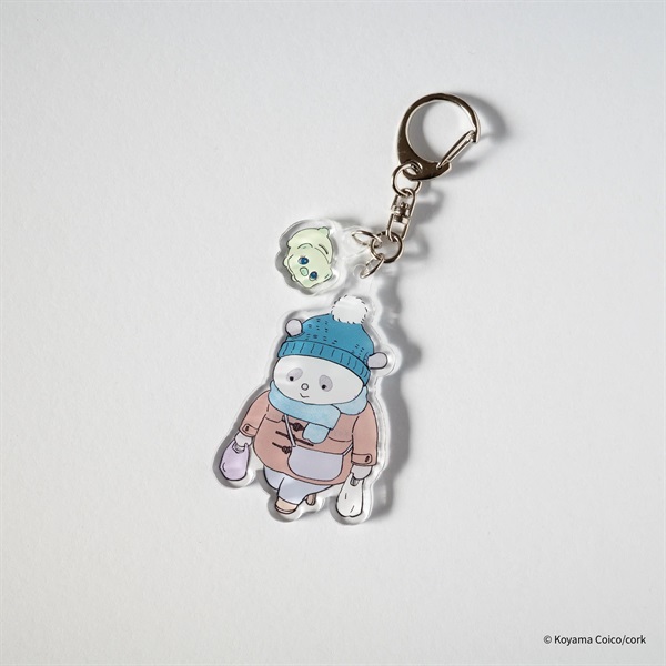 こやまこいこ／ぐれいさんゆらゆらアクリルキーホルダー 冬の日のお買い物