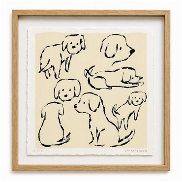 【予約商品】北村人　ジークレープリント作品「いぬ」