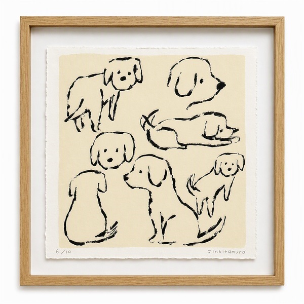 【予約商品】北村人　ジークレープリント作品「いぬ」