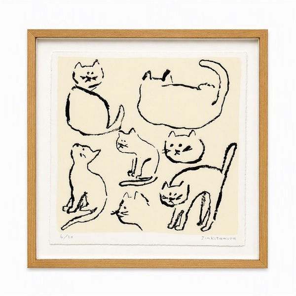 【予約商品】北村人　ジークレープリント作品「ねこ」