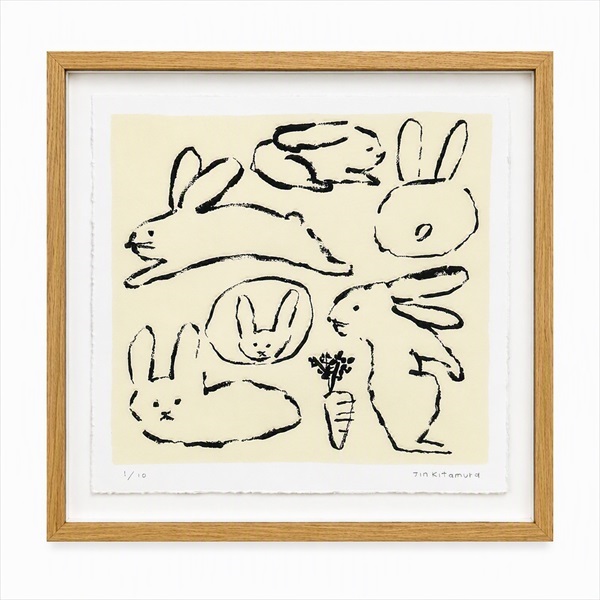 【予約商品】北村人　ジークレープリント作品「うさぎ」