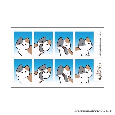 【予約商品】うごく！ねこむかしばなし証明写真風ステッカー【ミケネコ】